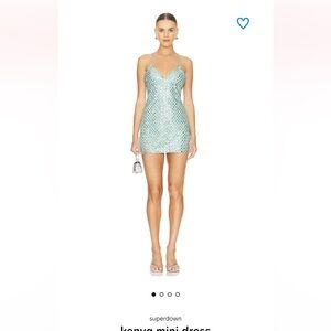 Superdown Mint Sequin Mini Dress
